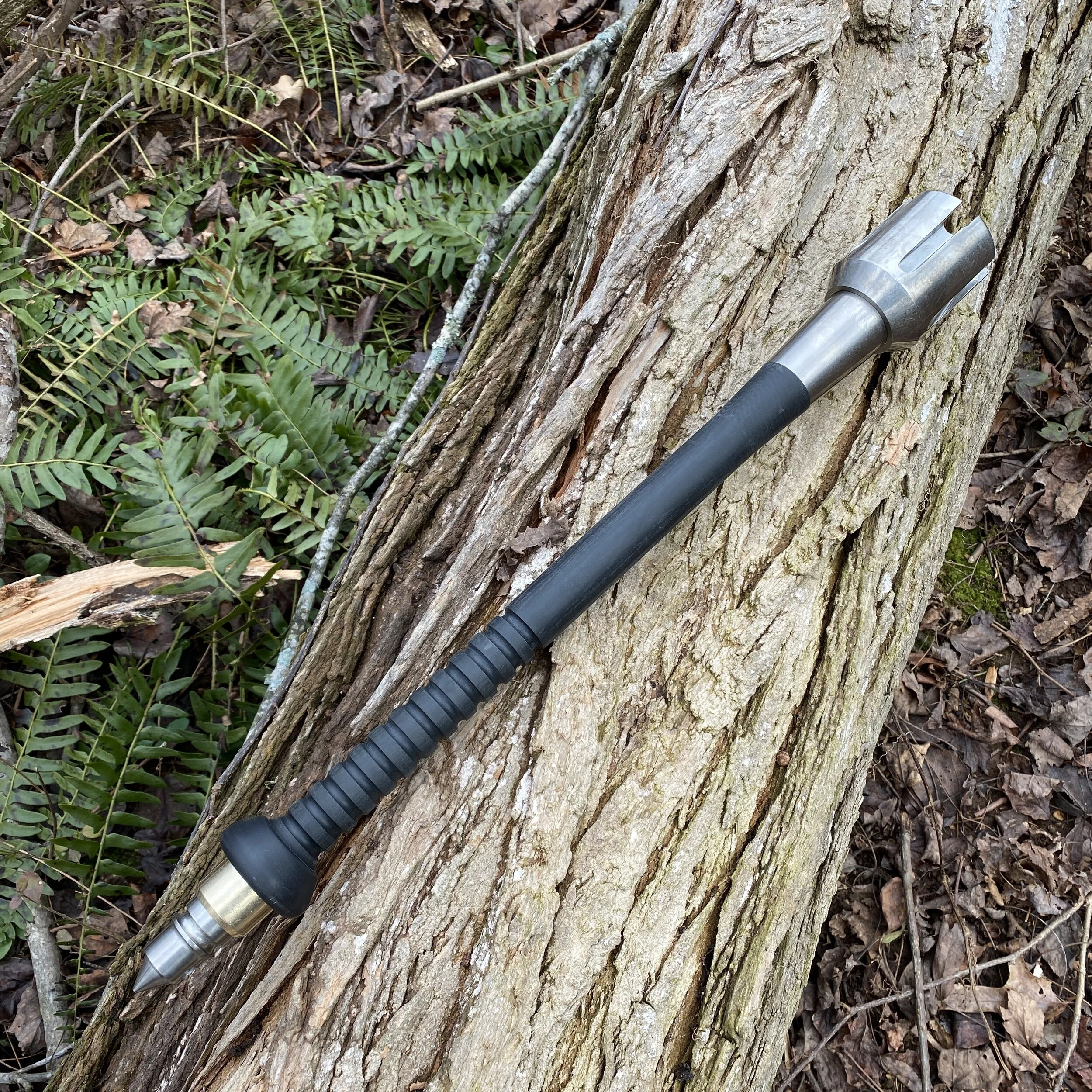 Commissioned Crenelated Footman's Mace with Black/Black Micarta